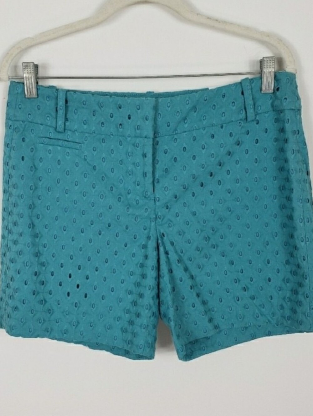 Ann Taylor Loft Womens Teal Eyelet Shorts Sz 6